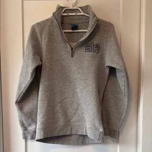 Gray Quarter-Zip‎ Fleece Sweater